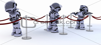 Robots waiting in line