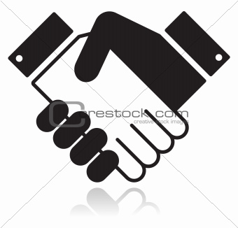 Handshake glossy black icon