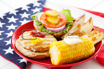 Patriotic American Turkey Burger