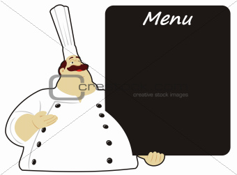 Chef with board