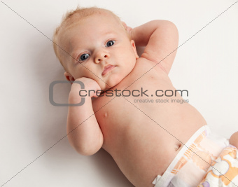 Portrait of two-month old baby boy