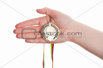 Gold medal in hand