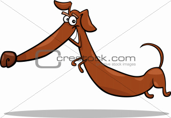 cartoon happy dachshund dog