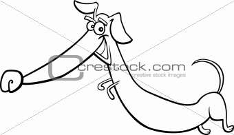 cartoon happy dachshund dog for coloring