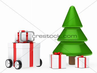 christmas gift box vehicle