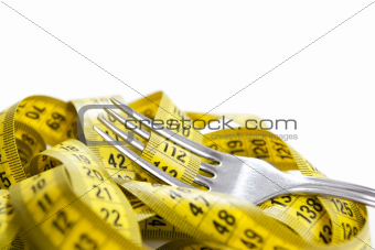 Fork with measuring tape