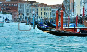  Venice view with gondolas