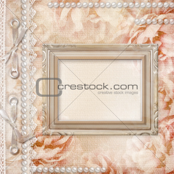 Grunge Beautiful Roses Background with frame( 1 of set)
