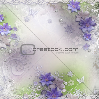 Spring background with flowers 
