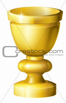 Golden cup grail or goblet