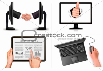 Set of business and office backgrounds