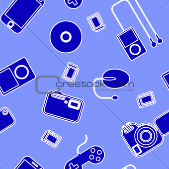 Seamless background Icon  with  electronic gadgets. 