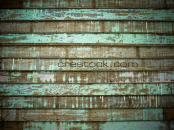 Green Old Cracked wood Plank wall Horizontal