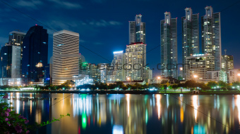 Night Lights Building in Bangkok