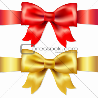 Red And Gold Gift Satin Bow
