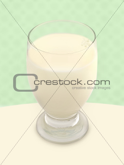 Glass of Milk - Green Background