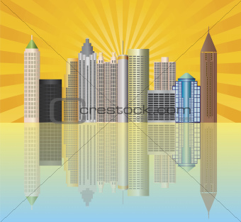 Atlanta Georgia City Skyline Illustration