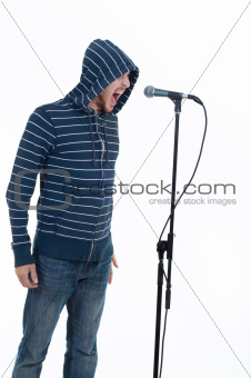 rock singer with microphone