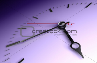 time clock closeup on deep blue 