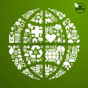 Global World in green icon set