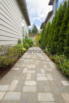 Garden Brick Paver Path Walkway with Arbor