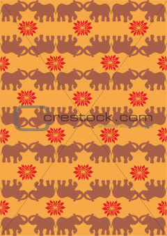 Festive typical indian elephant orange background