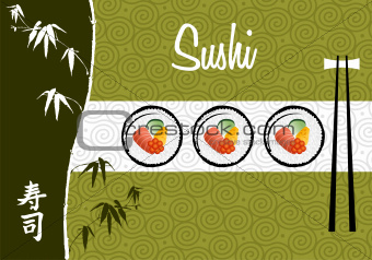  Sushi banner illustration background