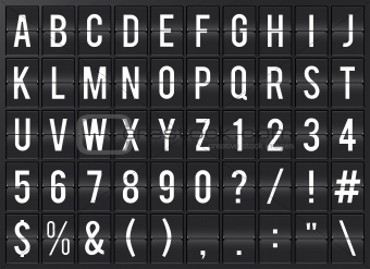 Airport alphabet flip board