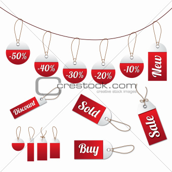 Red sales tags