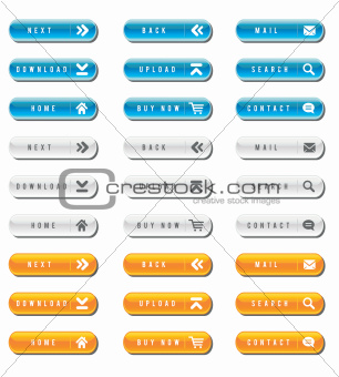 Modern glossy website buttons