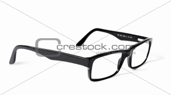 Classic black eye glasses isolated