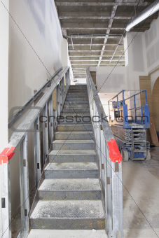Steel Staircase Construction in Commercial Space