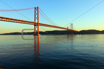 Tagus River and Bridge, Lisbon, Portugal