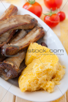 Pork chops and polenta