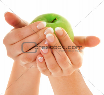 Apple in beautiful hands