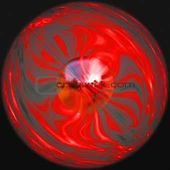 Crystal ball glowing red