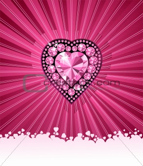 HEART OF LOVE / Diamond heart / vector background