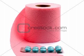 Toilet paper with tablets