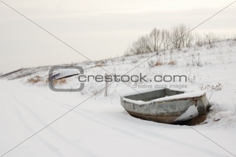 Boat in snow