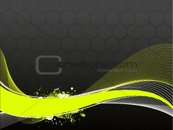 Vector grunge wave on black background, illustration