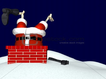 Santa Going Down Chimney 3