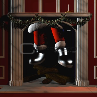 Santa Going Down Chimney 5
