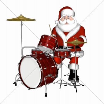 Santa Playing Drums 1
