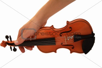 Small violin in a hand