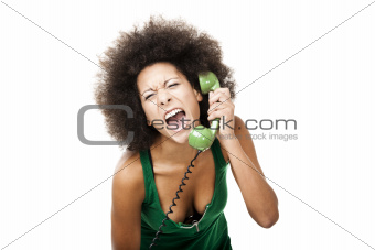 Angry woman at phone