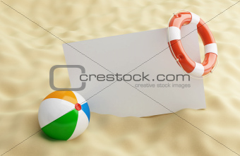 lifebelt blanck on a beach