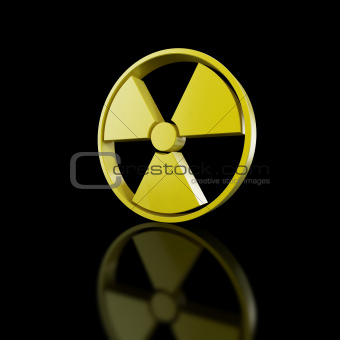 atom symbol on black background 