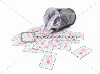 spam on a white background 