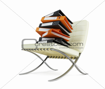 modern chair and folders