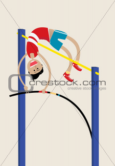 Olympic athlete doing pole vault